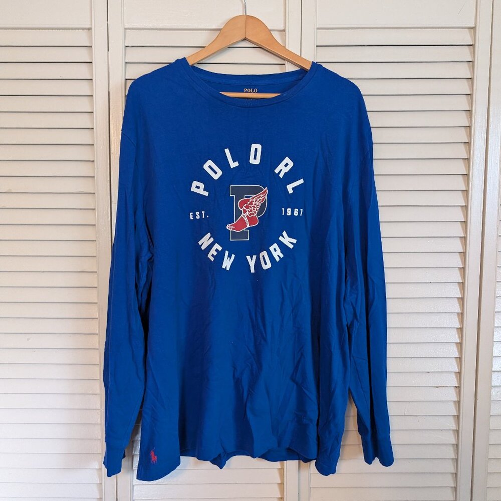 POLO RALPH LAUREN CLASSIC-FIT P-WING JERSEY T-SHIRT MEN'S SIZE XL